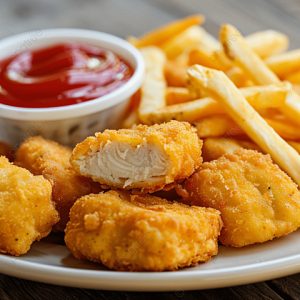CHICKEN NUGGETS WITH FRENCH FRIES
